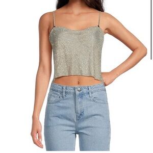 Nastia Liukin x Gianni Bini Rhinestone Backless Top NWT size medium